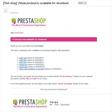 email links - multi digital files download